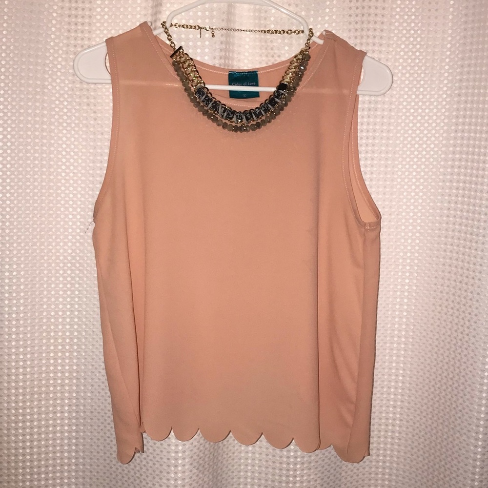 ✨2/$10 | Color of Love scalloped tank top